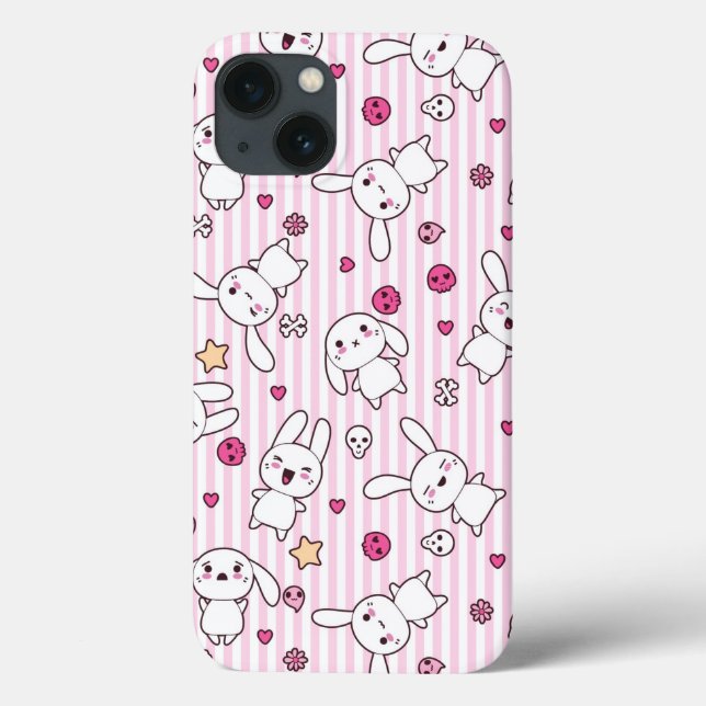 Kawaii-Streifen Case-Mate iPhone Hülle (Rückseite)