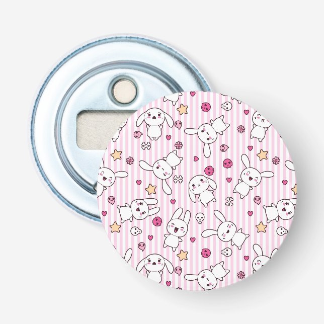 kawaii stripes Muster Flaschenöffner (Vorderseite)