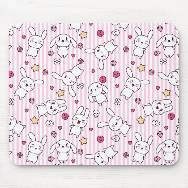 kawaii stripes Muster Mousepad (Vorne)