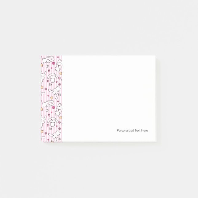 kawaii stripes Muster Post-it Klebezettel (Vorderseite)