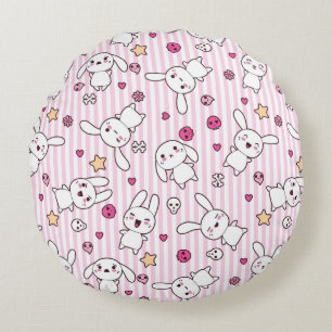 kawaii stripes Muster Rundes Kissen