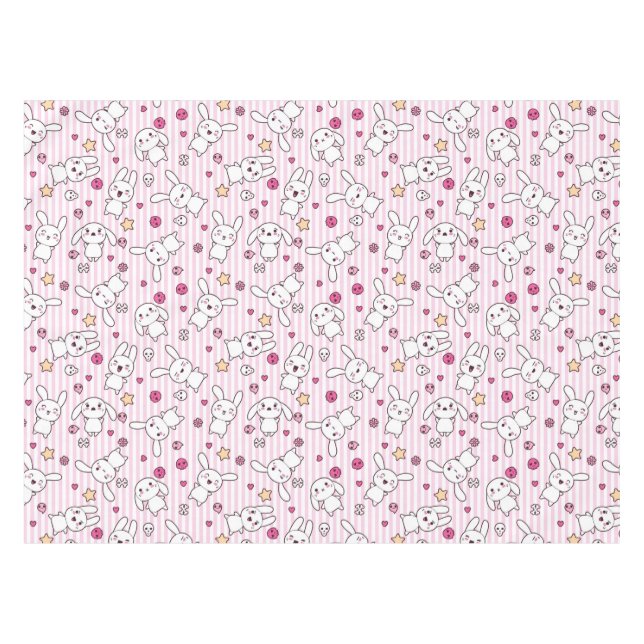 kawaii stripes Muster Tischdecke (Vorderseite (Horizontal))
