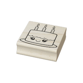 Kawaii Style Birthday Cake Gummistempel
