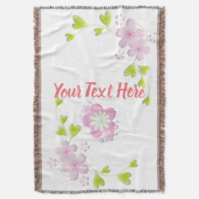 Kawaii Style Sakura Cherry Tree Blossom Decke (Vorderseite Vertikal)