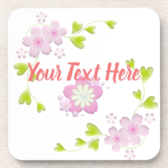 Kawaii Style Sakura Cherry Tree Blossom Getränkeuntersetzer (Vorderseite)