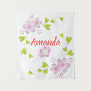 Kawaii Style Sakura Cherry Tree Blossom Wandteppich