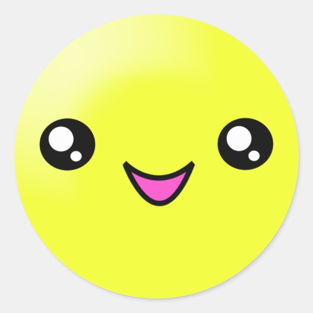 Kawaii Sugar Dots Lemon Happy Face Sticker (Vorderseite)