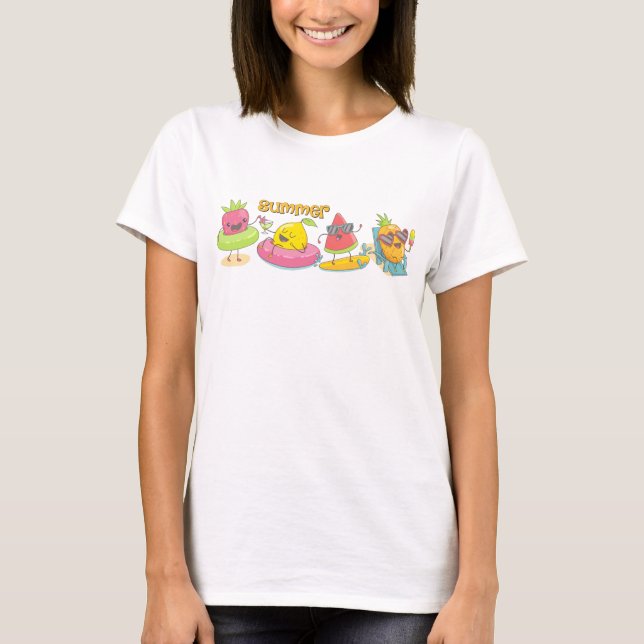 Kawaii Summer Fruit T-Shirt (Vorderseite)
