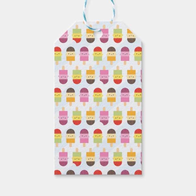 Kawaii Summer Ice Lollies / Popcles Geschenkanhänger (Vorderseite)