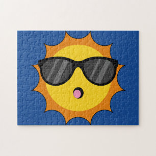 Kawaii Sun mit Sonnenbrillen Happy Emoji Faces