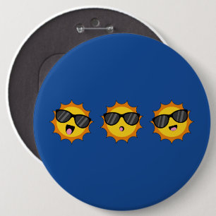 Kawaii Sun mit Sonnenbrillen Happy Emoji Faces Button