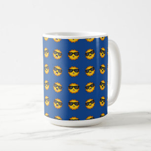 Kawaii Sun mit Sonnenbrillen Happy Emoji Faces Kaffeetasse