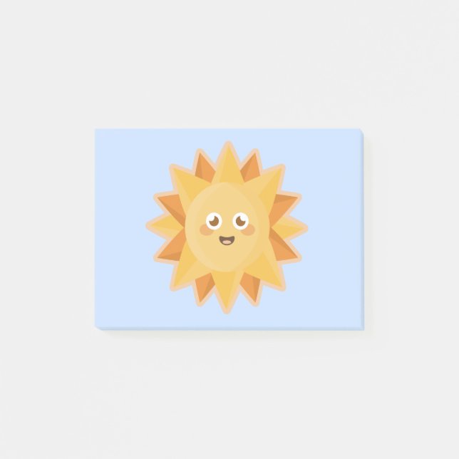 Kawaii Sun Post-it Klebezettel (Vorderseite)