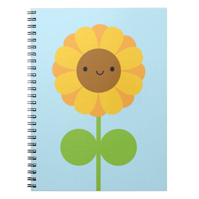 Kawaii Sunflower Notizblock (Vorderseite)