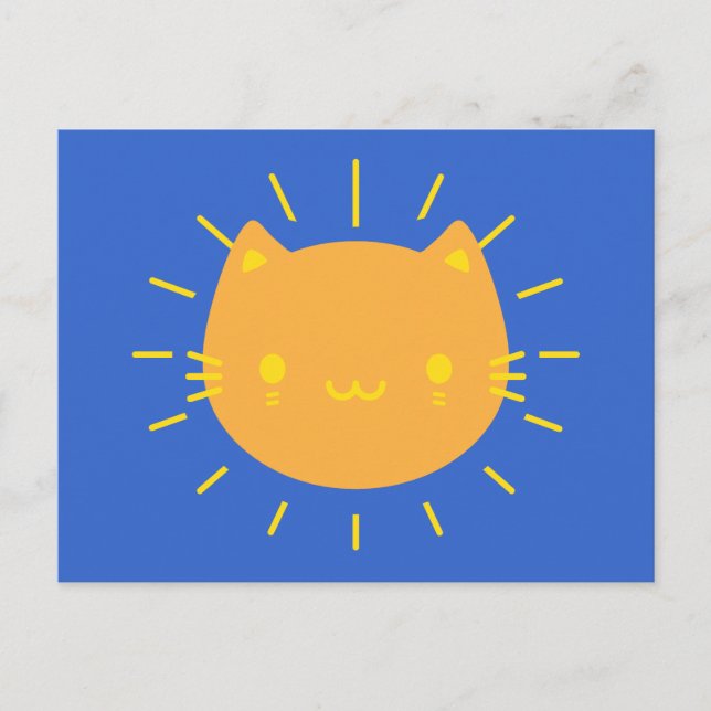 Kawaii Sunshine Cat Postkarte (Vorderseite)