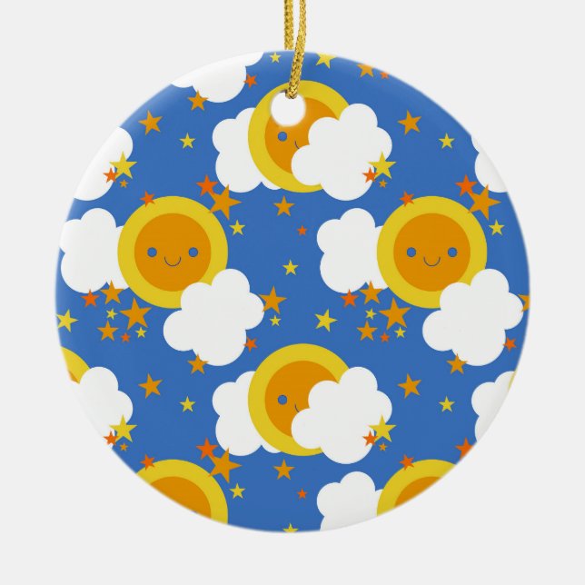 Kawaii Sunshine Keramik Ornament (Vorne)