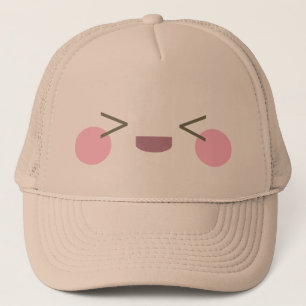 Kawaii super glückliches Gesichts-frohe Freude Truckerkappe