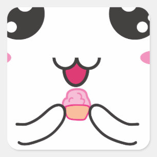 Kawaii Super Niedlich ^-^ Quadratischer Aufkleber