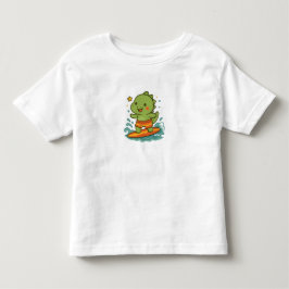 Kawaii Surfing Dinosaur for Kids T-Shirt 🦖🏄‍♂️✨