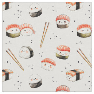 Kawaii Sushi asiatisch Japanisches Essen  Stoff