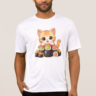 Kawaii Sushi Cat - Niedlicher Cartoon Kitten Roll T-Shirt