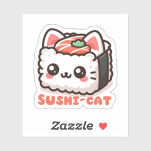 Kawaii Sushi-Cat Pun Aufkleber