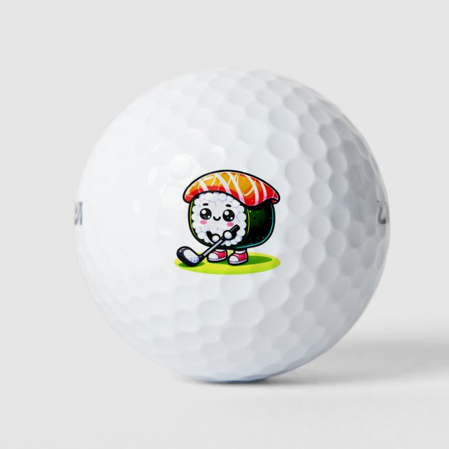 Kawaii Sushi Golf Golfball (Vorderseite)