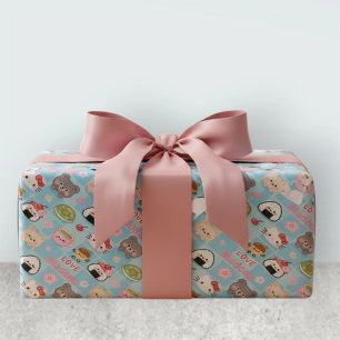 Kawaii Sushi Matcha Lebensmittel Muster Geschenkpapier