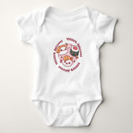 Kawaii Sushi mit lustigen Zitaten für schwarzen Li Baby Strampler