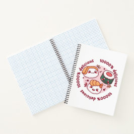 Kawaii Sushi mit lustigen Zitaten für schwarzen Li Notizbuch