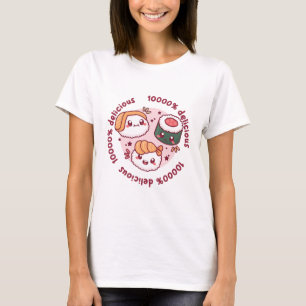 Kawaii Sushi mit lustigen Zitaten für schwarzen Li T-Shirt