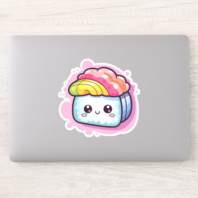 Kawaii Sushi | Niedliche Lebensmittel | Japanische Aufkleber (Computer)