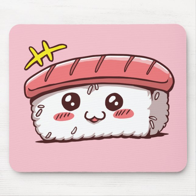 Kawaii Sushi Niedliches japanisches Essen Mousepad (Vorne)
