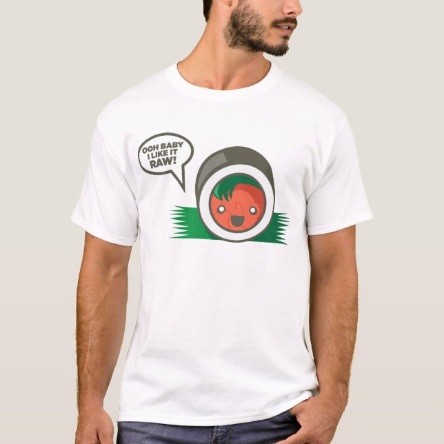 Kawaii Sushi Ooh Baby mag ich es roh T-Shirt (Vorderseite)