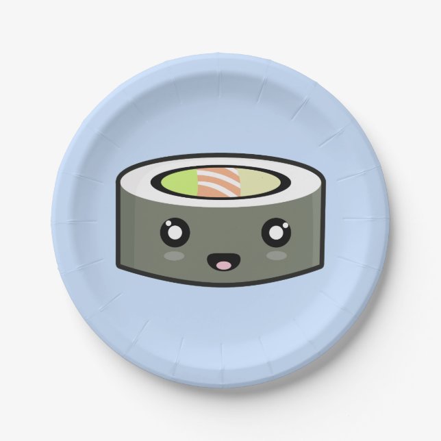 Kawaii Sushi Pappteller (Vorderseite)