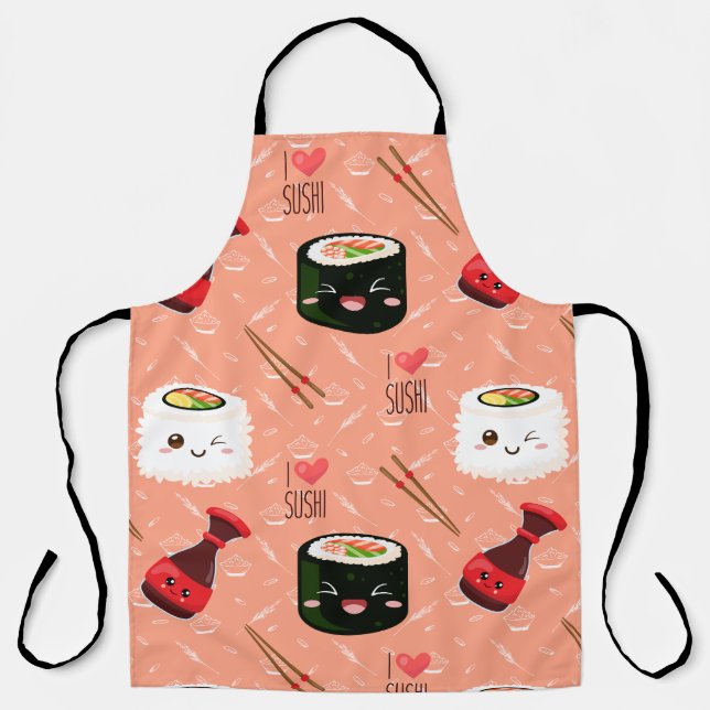 Kawaii Sushi Pattern Schürze (Vorderseite)