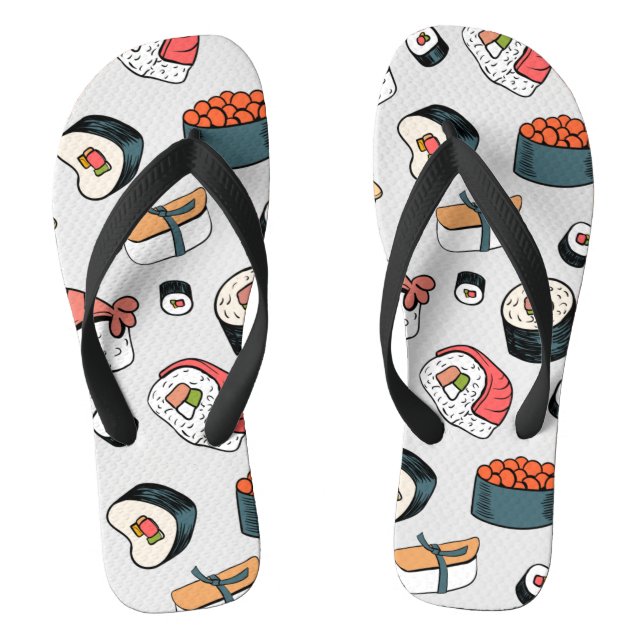 Kawaii Sushi Rolls Muster Slip-On Sneakers Flip Flops (Fußbett)