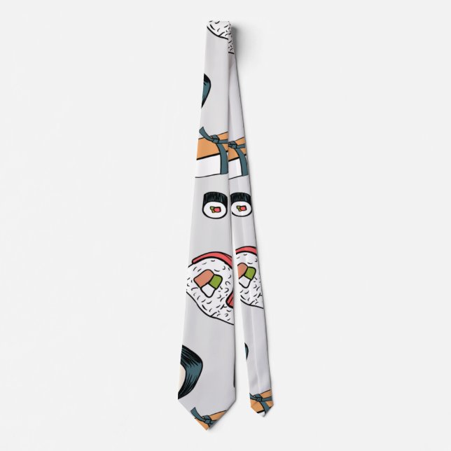Kawaii sushi rollt Neck Tie Krawatte (Vorderseite)
