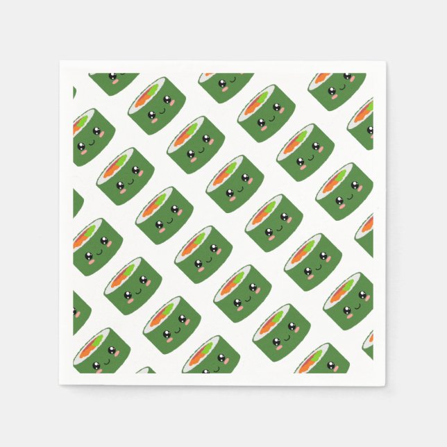Kawaii Sushi Serviette (Vorderseite)