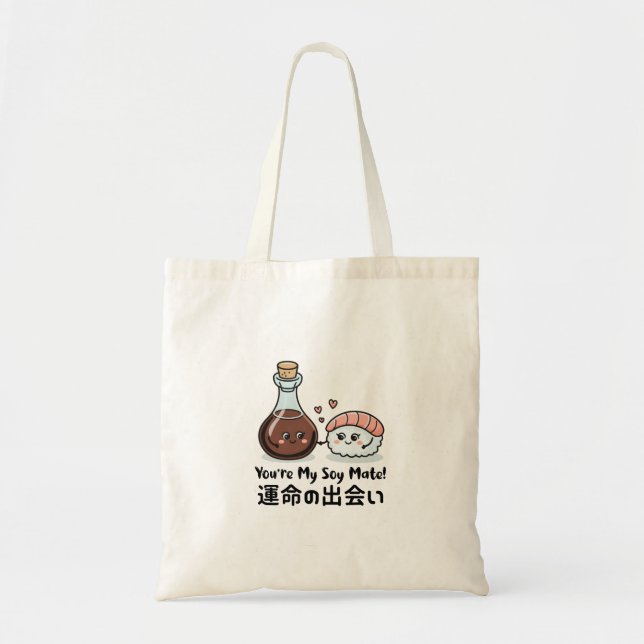 Kawaii Sushi & Soy Sauce Japan Tragetasche (Vorne)