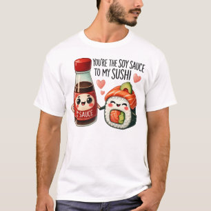 Kawaii Sushi und Sojasauce-Kunst T-Shirt