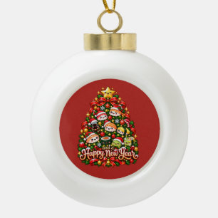 Kawaii Sushi Weihnachtsbaum Keramik Kugel-Ornament