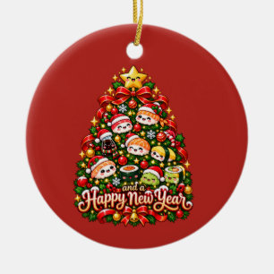 Kawaii Sushi Weihnachtsbaum Keramik Ornament