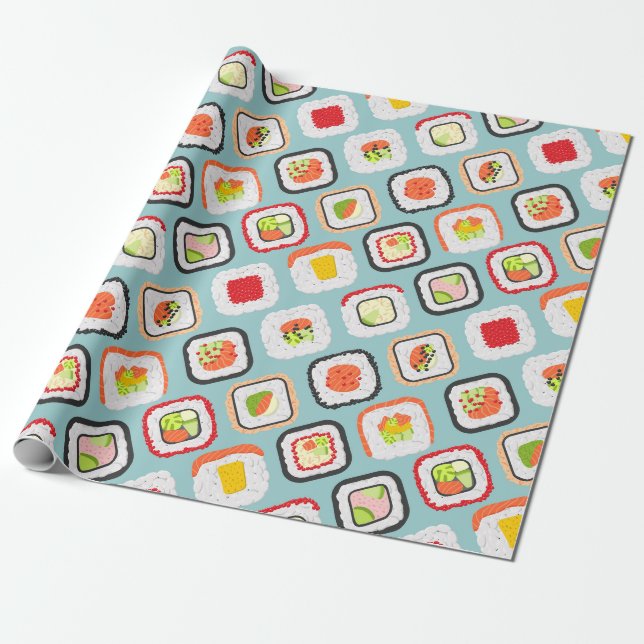 Kawaii Sushi Wrapping Paper Geschenkpapier (Ungerollt)