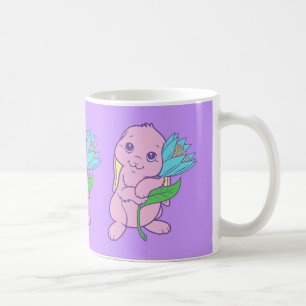 Kawaii Süße Cartoon-Häschen Kaninchen Blume Kaffeetasse
