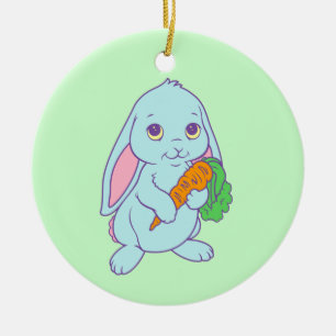 Kawaii Süße Cartoon-Häschen-Kaninchen-Karotte Keramikornament