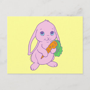Kawaii Süße Cartoon-Häschen-Kaninchen-Karotte Postkarte