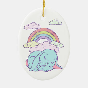 Kawaii Süße Cartoon-Häschen Kaninchen Regenbogen Keramik Ornament