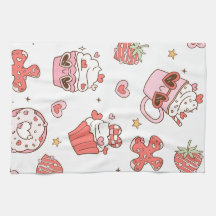 Kawaii Süße Leckereien Küchenhandtuch - Süßes Dess