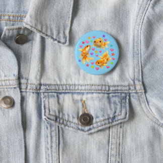 kawaii süße y2k Regenbogen-Goldfisch  Button